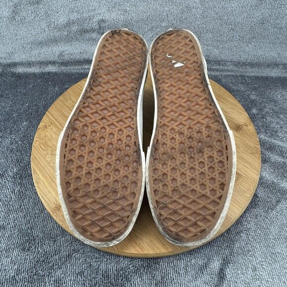 Vans Old Skool Platform Shoes Womens Size 7 Cream Blue Pink Suede Fleece - Picture 8 of 11